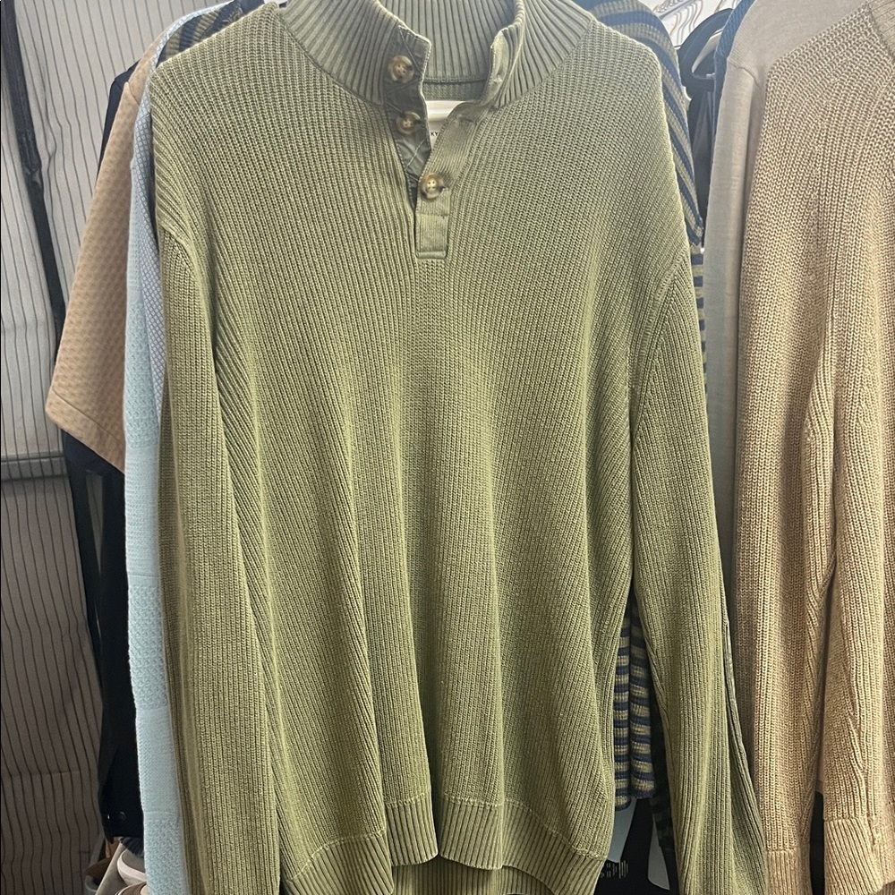 Lucky Brand Men's Olive Turtleneck Sweater